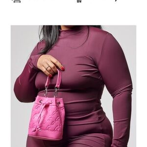 Glamaholic Pink Bucket Handbag for Women